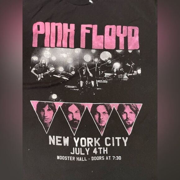 Pink Floyd NYC New York Wooster Hall Retro Graphic T-shirt Men Large Black - Picture 2 of 7
